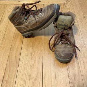 Vintage 1990s Timberland Leather Hiking Boots, Size 8.5